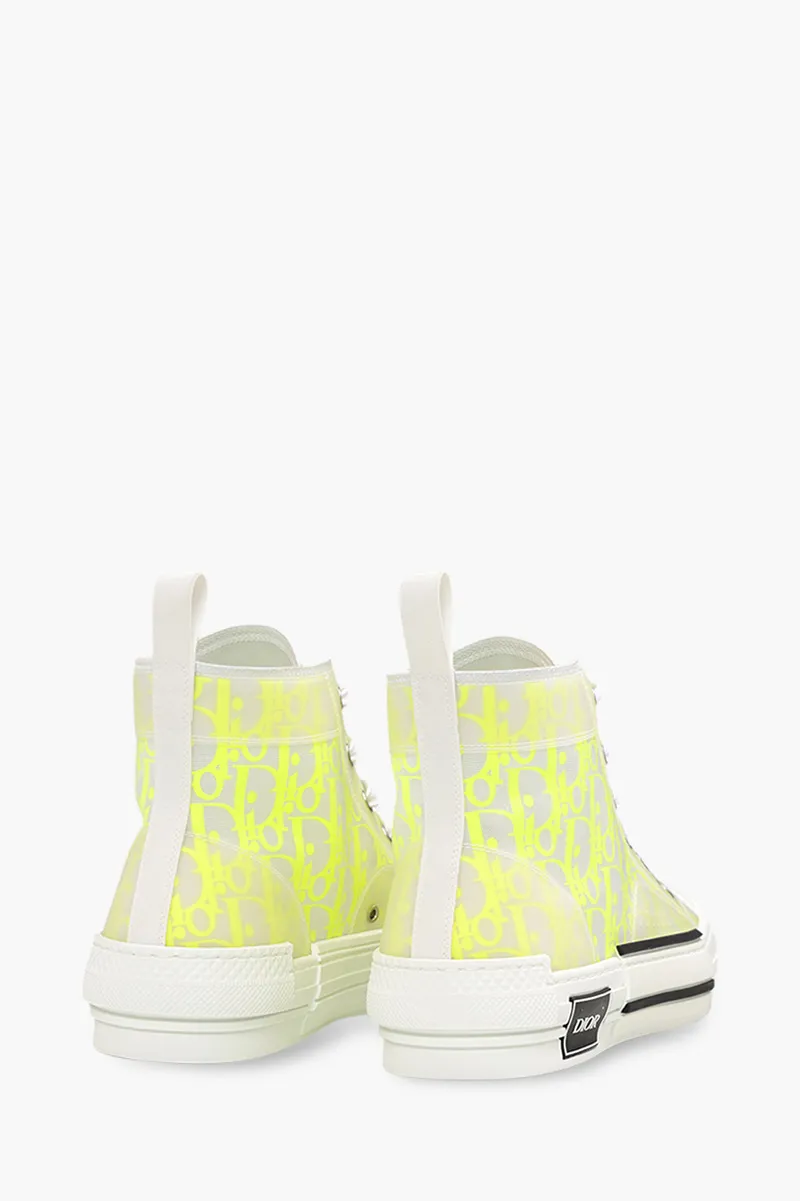 CHRISTIAN DIOR B23 Oblique High Top Sneakers in White/Yellow 2