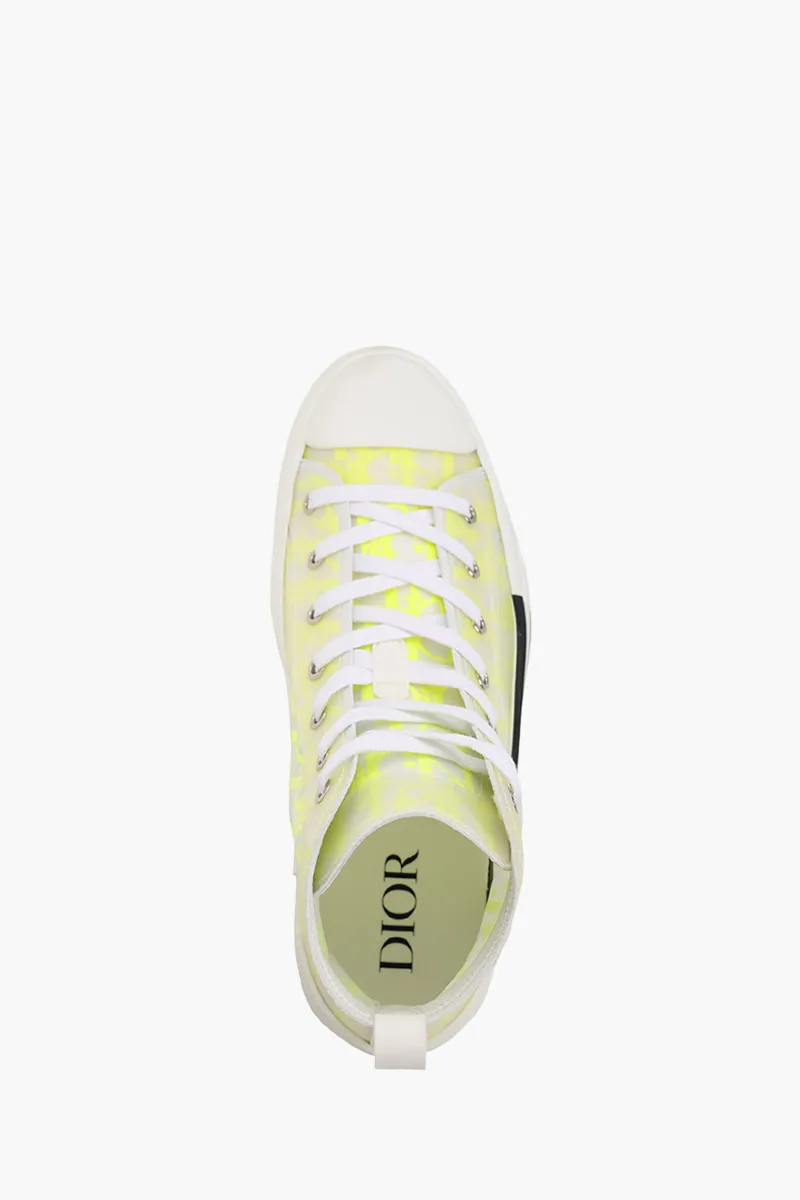 CHRISTIAN DIOR B23 Oblique High Top Sneakers in White/Yellow 3