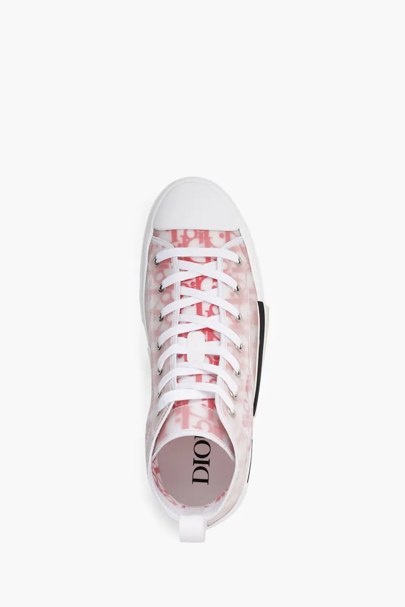 CHRISTIAN DIOR B23 Oblique High Top Sneakers in White/Red 3