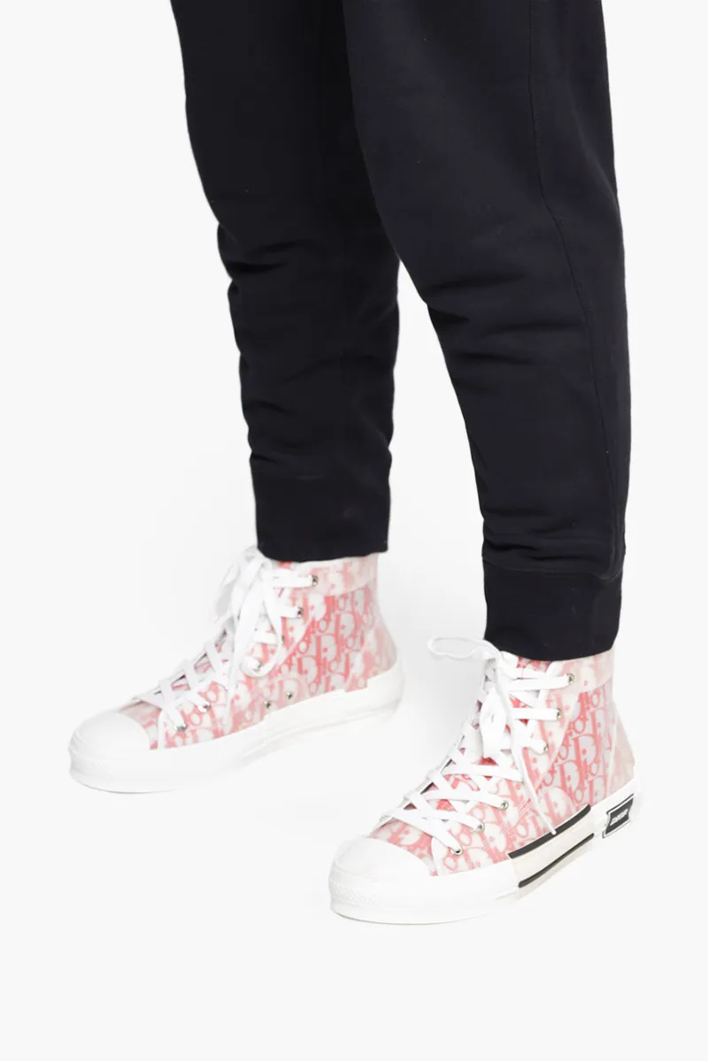 CHRISTIAN DIOR B23 Oblique High Top Sneakers in White/Red 4