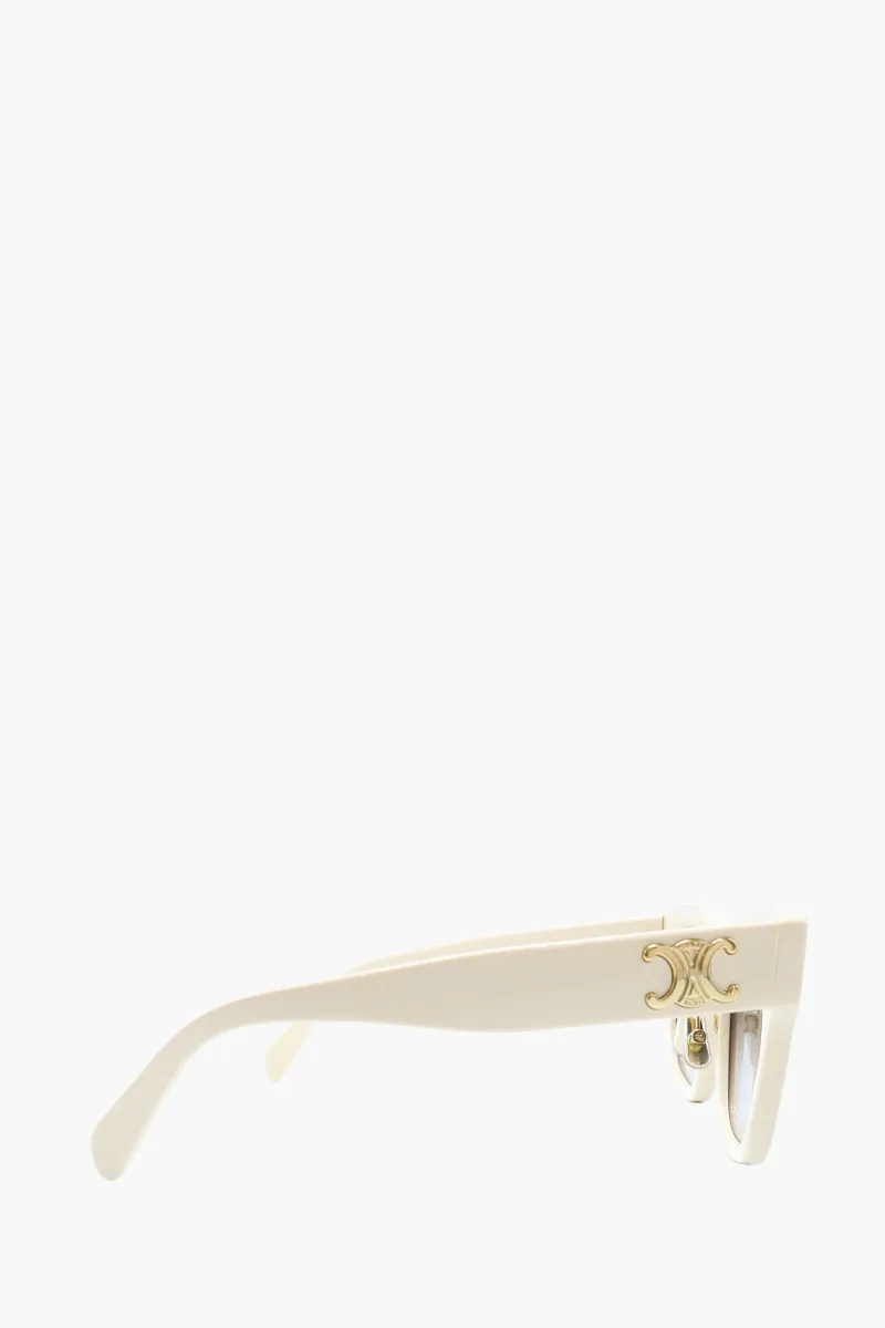 CELINE Triomphe Square Sunglasses in White/Brown Acetate 1