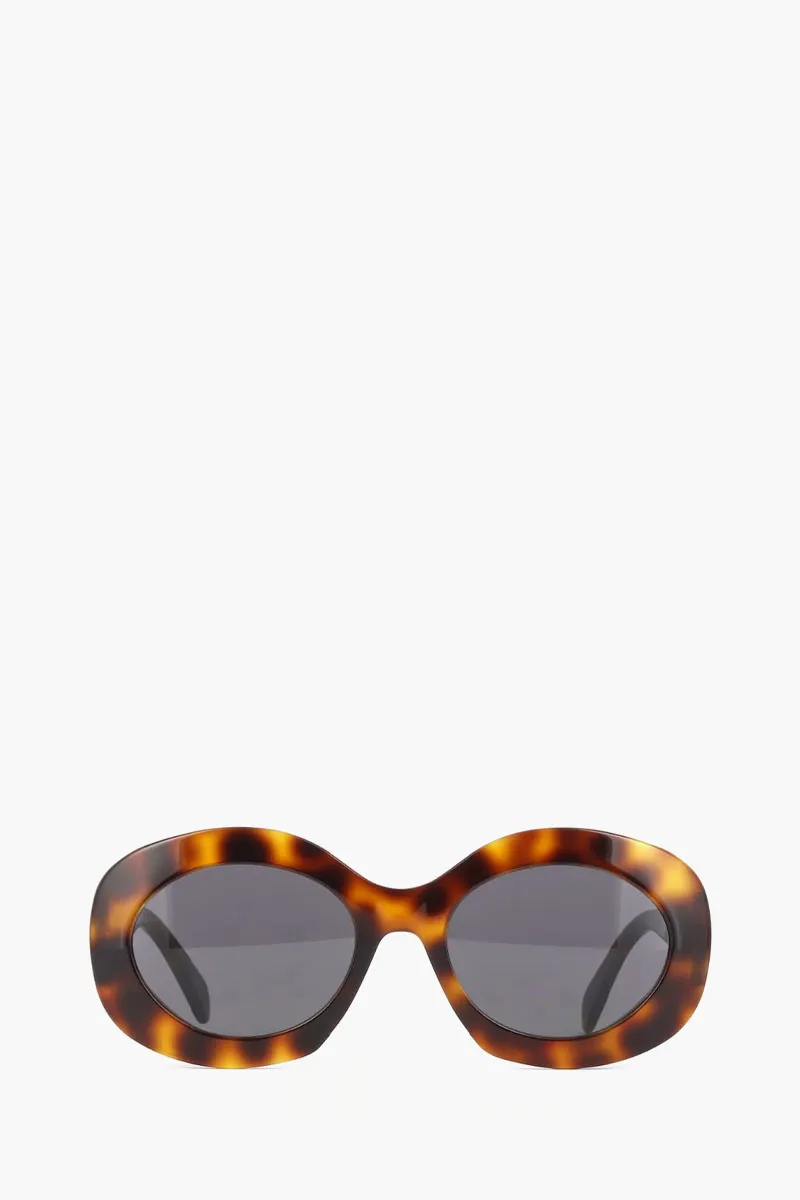 CELINE Triomphe Round Sunglasses in Havana/Grey Acetate 0