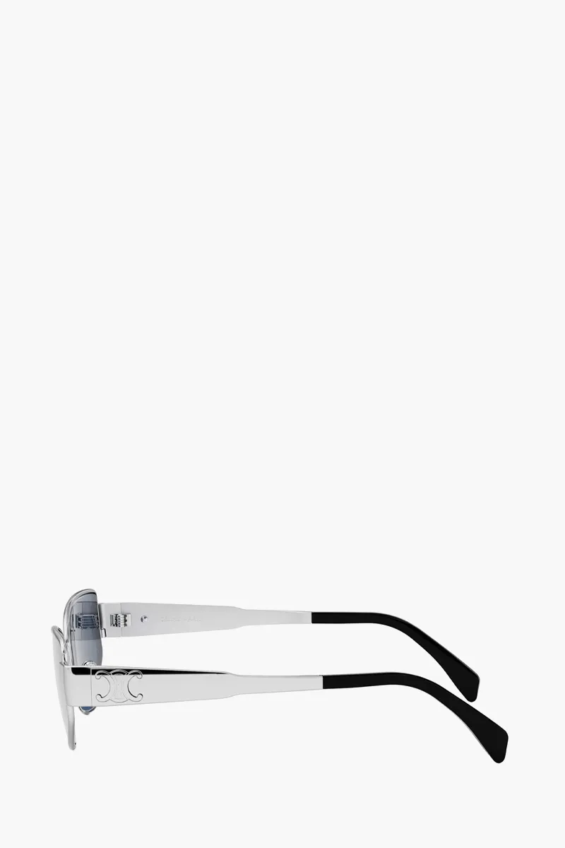 CELINE Triomphe Metal Square Sunglasses Silver/Blue/Gold 1