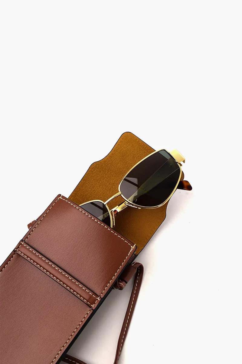CELINE Triomphe Metal Square Sunglasses Gold/Brown Havanah/Grey/Green 4