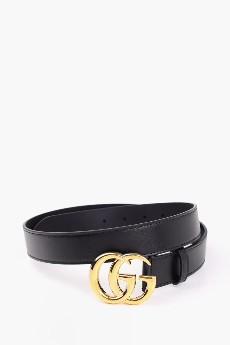 GUCCI GG Marmont Belt 3cm in Black  GHW with Shiny Buckle  1