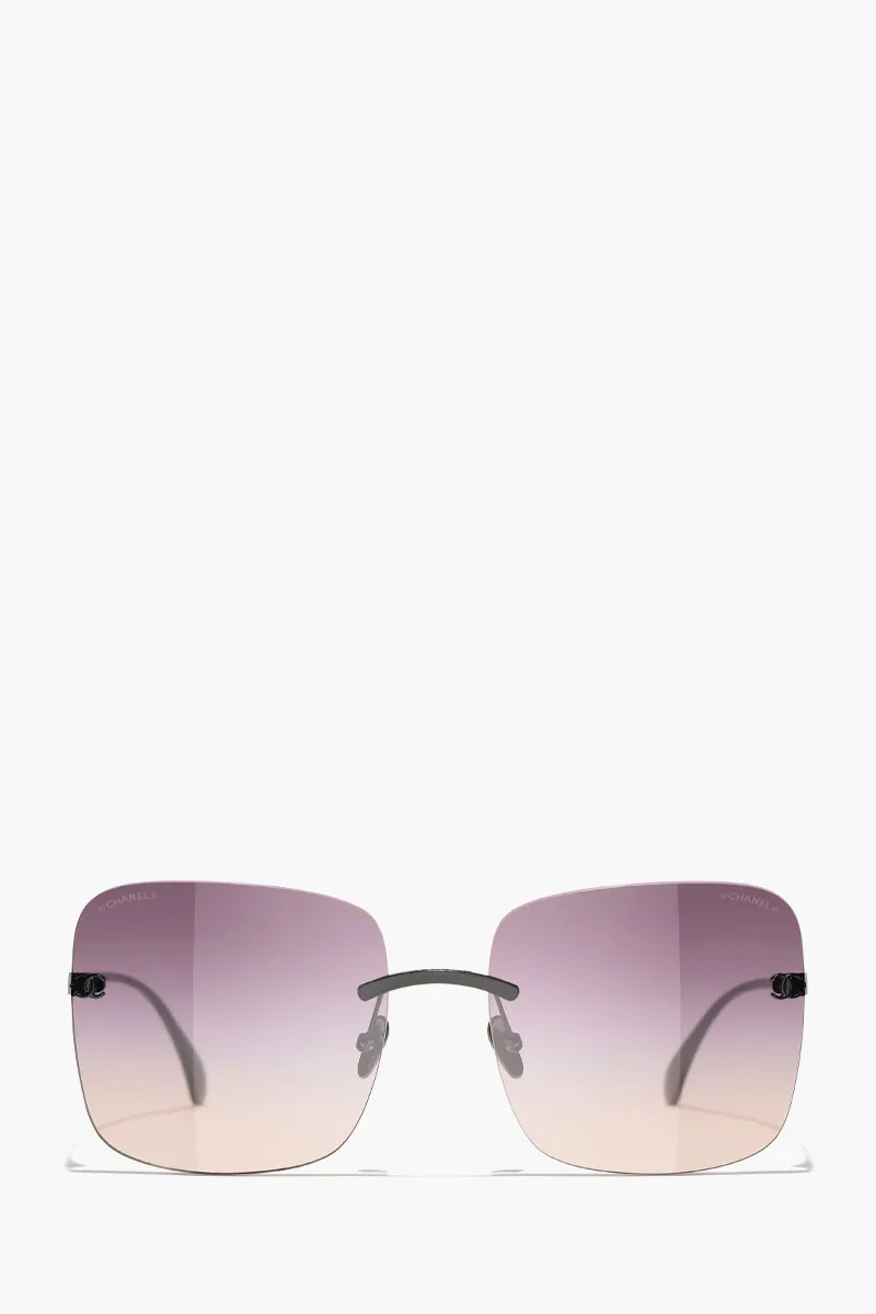 CHANEL Square Sunglasses in Titanium/Black 0