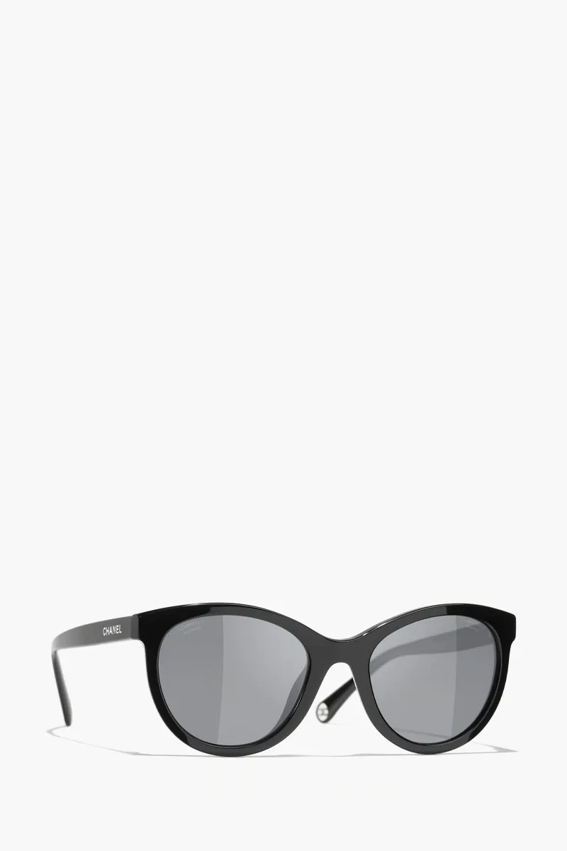 CHANEL Pantos Sunglasses in Black/Dark Grey/Polarized Acetate 2