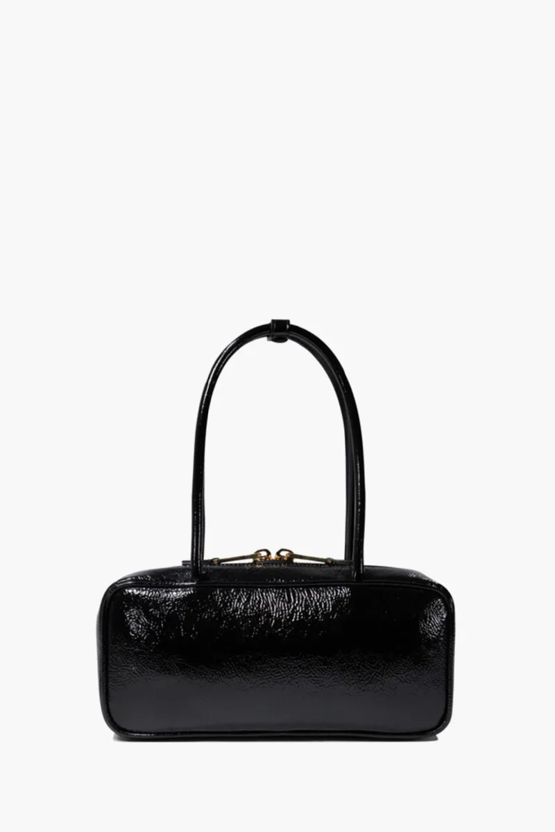 MIU MIU Beau Top Handle Bag in Black Naplak Patent Leather GHW 2