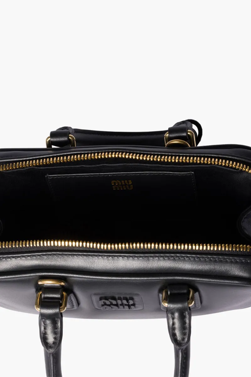 MIU MIU Arcadie Mini Top Handle Bag in Black Leather 3