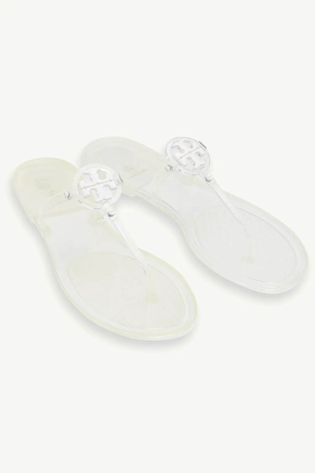 TORY BURCH Mini Miller Thong Sandals in White Clear 1