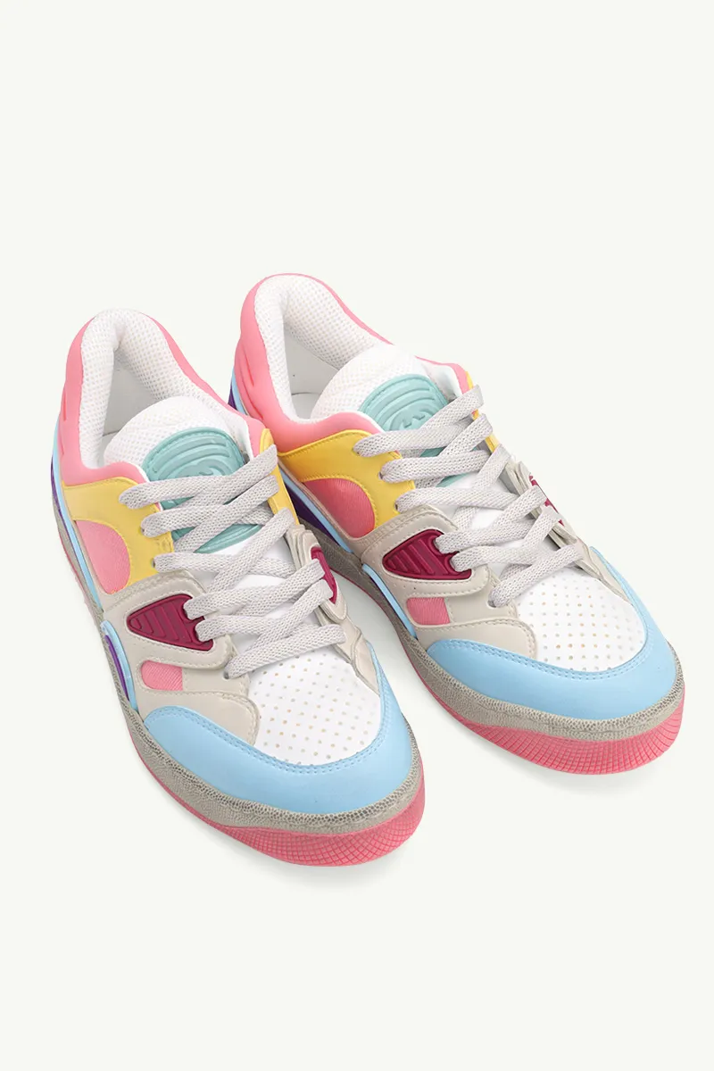 GUCCI Women Basket Sneakers in Light Blue Multicolor Rubber 1
