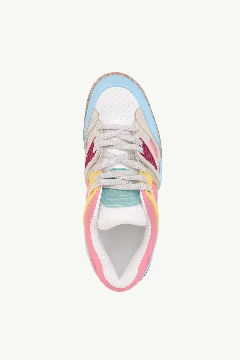 GUCCI Women Basket Sneakers in Light Blue Multicolor Rubber 3