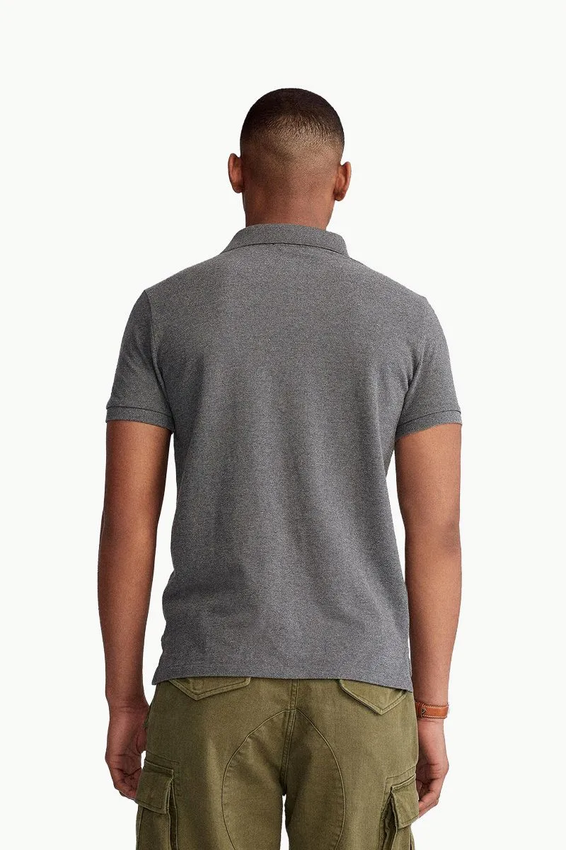 POLO RALPH LAUREN Men The Iconic Mesh Custom Fit Polo Shirt in Barclay Heather/Green Cotton 2