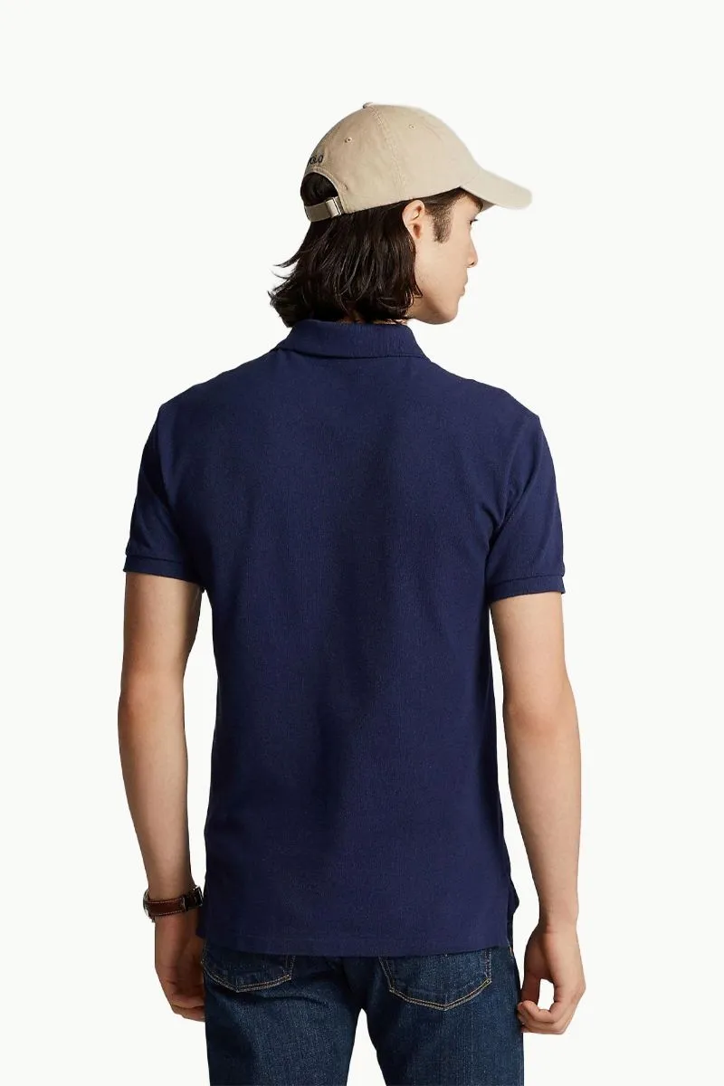POLO RALPH LAUREN Men The Iconic Mesh Classic Fit Polo Shirt in Navy/Red Cotton 2