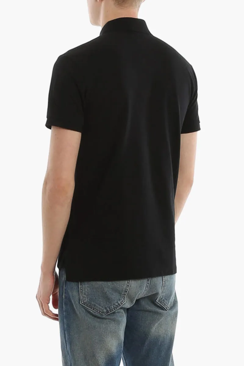 POLO RALPH LAUREN Men The Iconic Mesh Polo Shirt in Black/Red Cotton 2