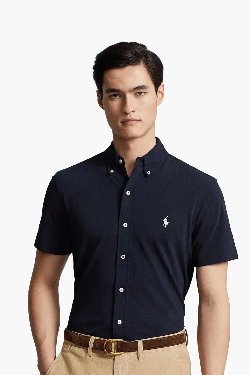 POLO RALPH LAUREN Men Embroidered Logo Short Slevee Classic Fit Shirts in Navy Cotton 1