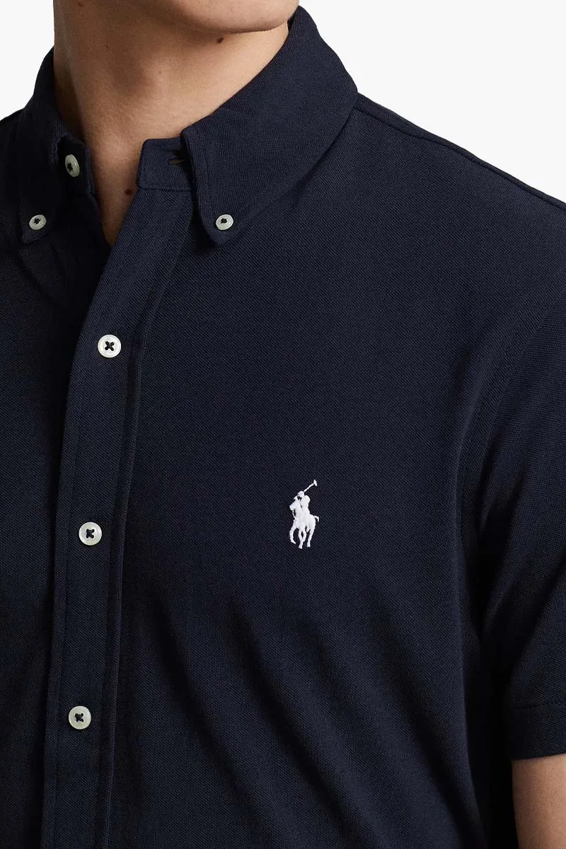 POLO RALPH LAUREN Men Embroidered Logo Short Slevee Classic Fit Shirts in Navy Cotton 3