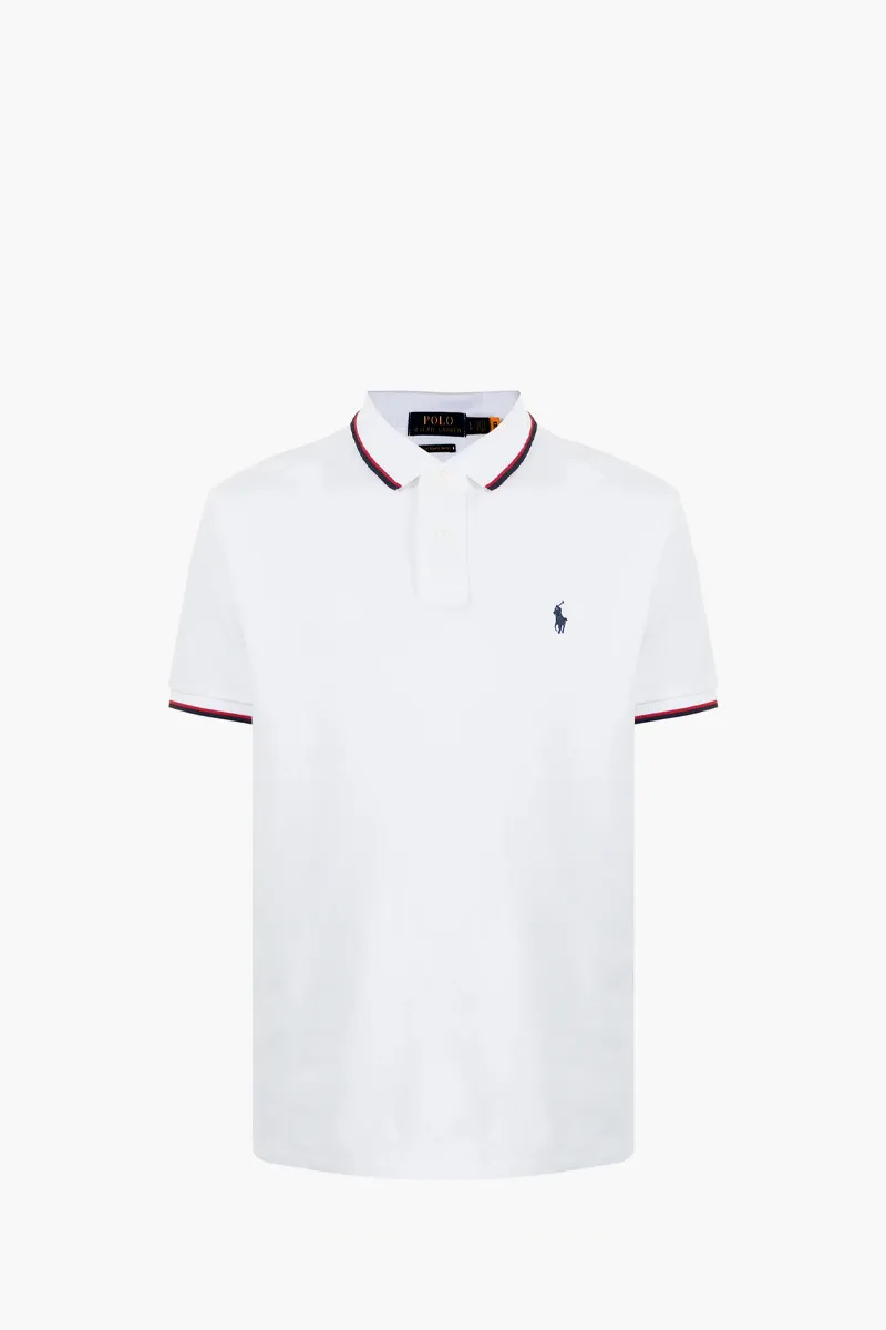 POLO RALPH LAUREN Men Slim Fit Mesh Polo Shirt In White Cotton 0