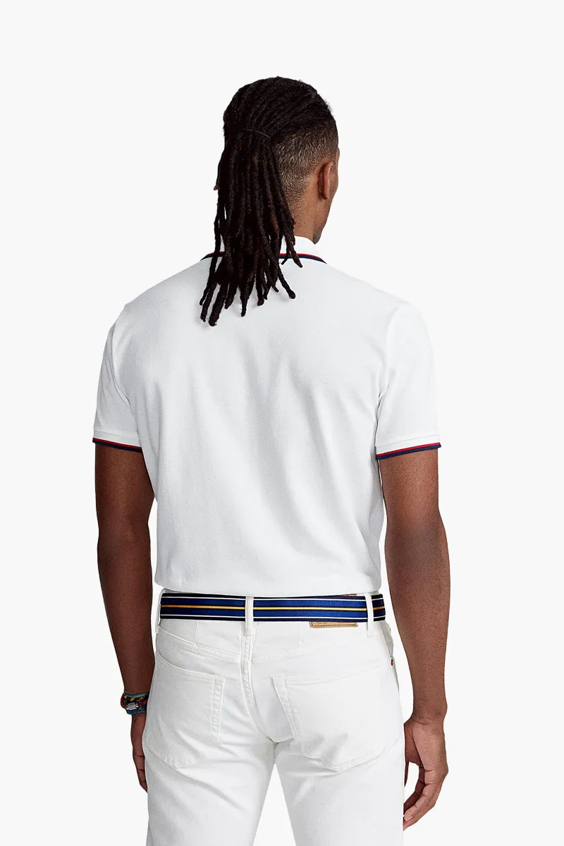 POLO RALPH LAUREN Men Slim Fit Mesh Polo Shirt In White Cotton 2