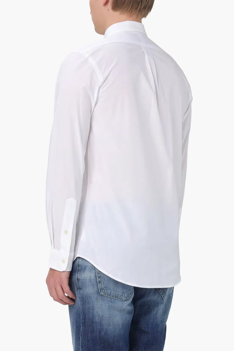 POLO RALPH LAUREN Men Logo Stretch Poplin Shirt in White Cotton 2