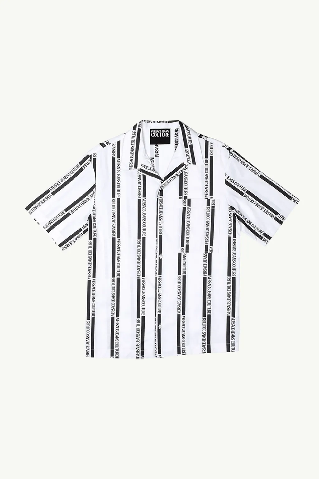 VERSACE JEANS COUTURE Men All Over Lateral Logo Print Shirt in White/Black 0
