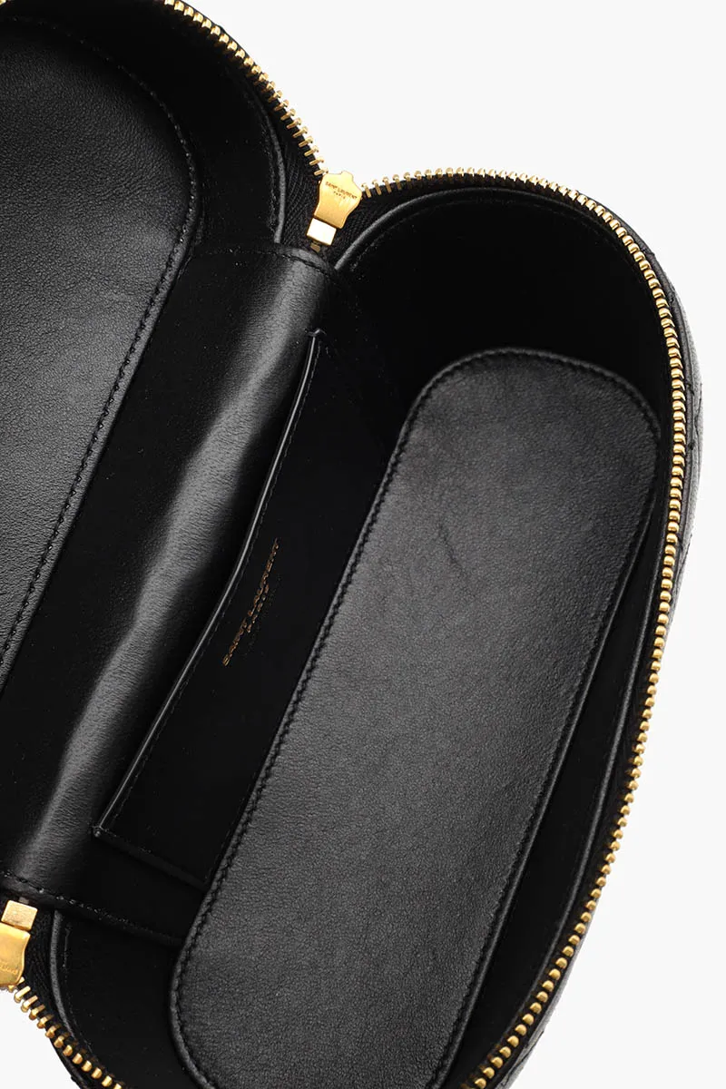 SAINT LAURENT Gaby Vanity Top Handle Mini Shoulder Bag in Black Lambskin
3