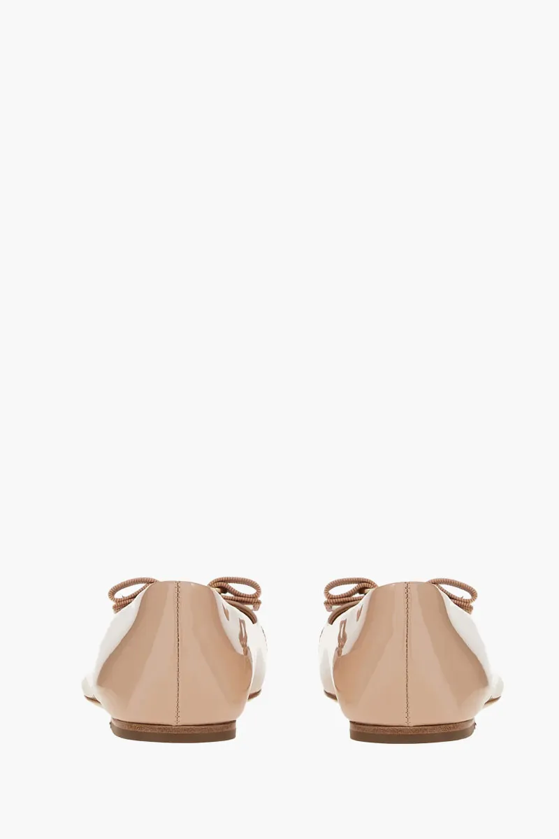 FERRAGAMO Women Varina Ballerina in Amaretti Patent Leather 1