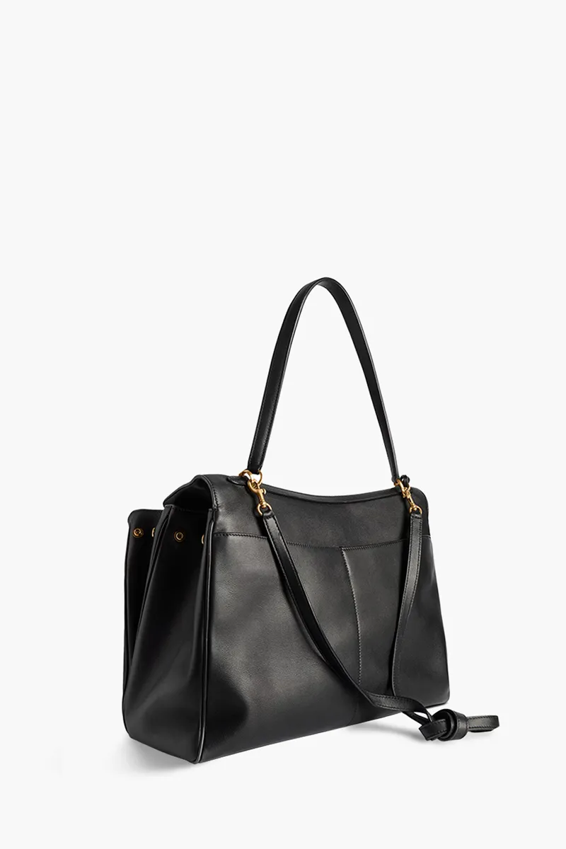 BALENCIAGA Large Rodeo Handbag in Black Smooth Calfskin 1