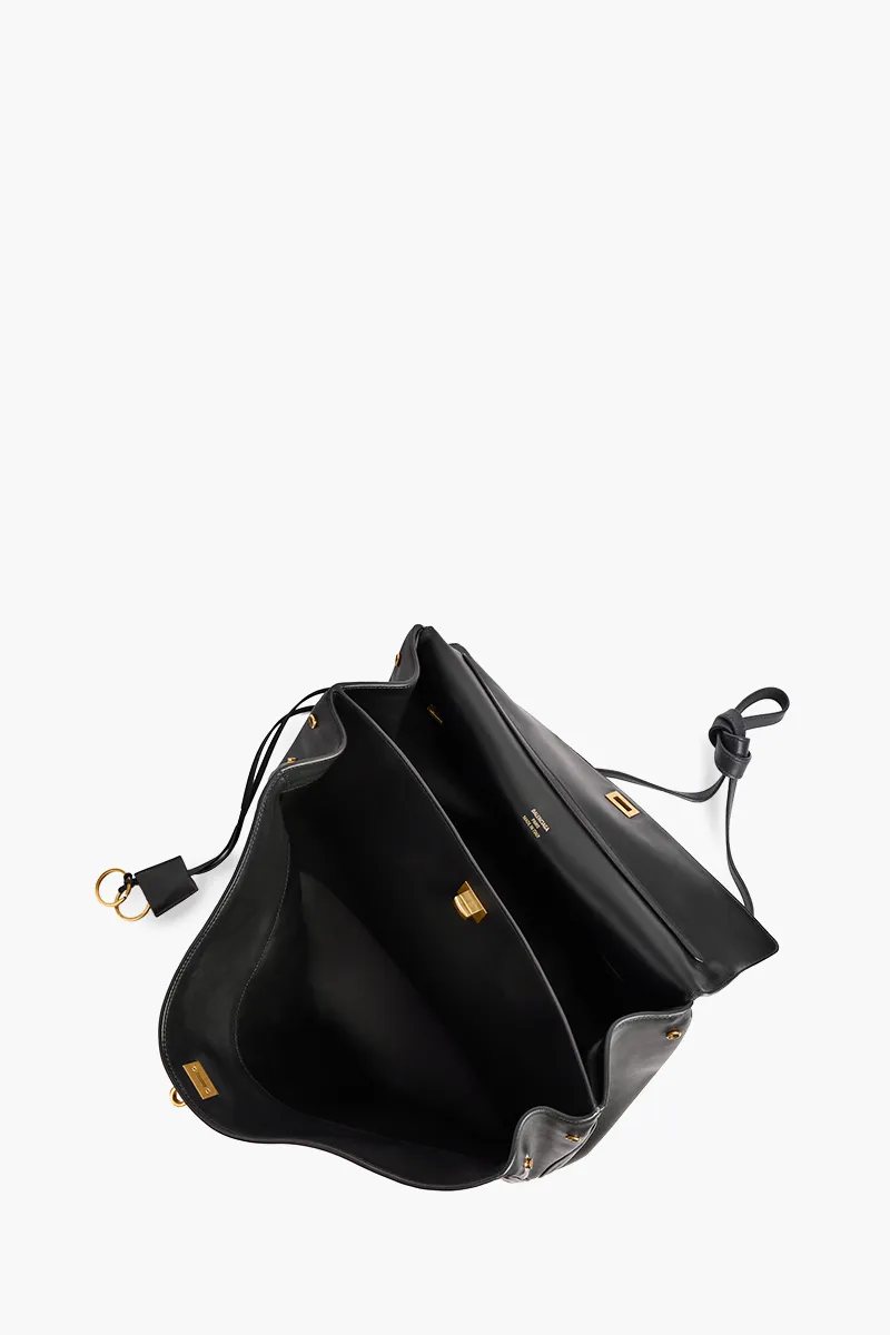 BALENCIAGA Large Rodeo Handbag in Black Smooth Calfskin 4