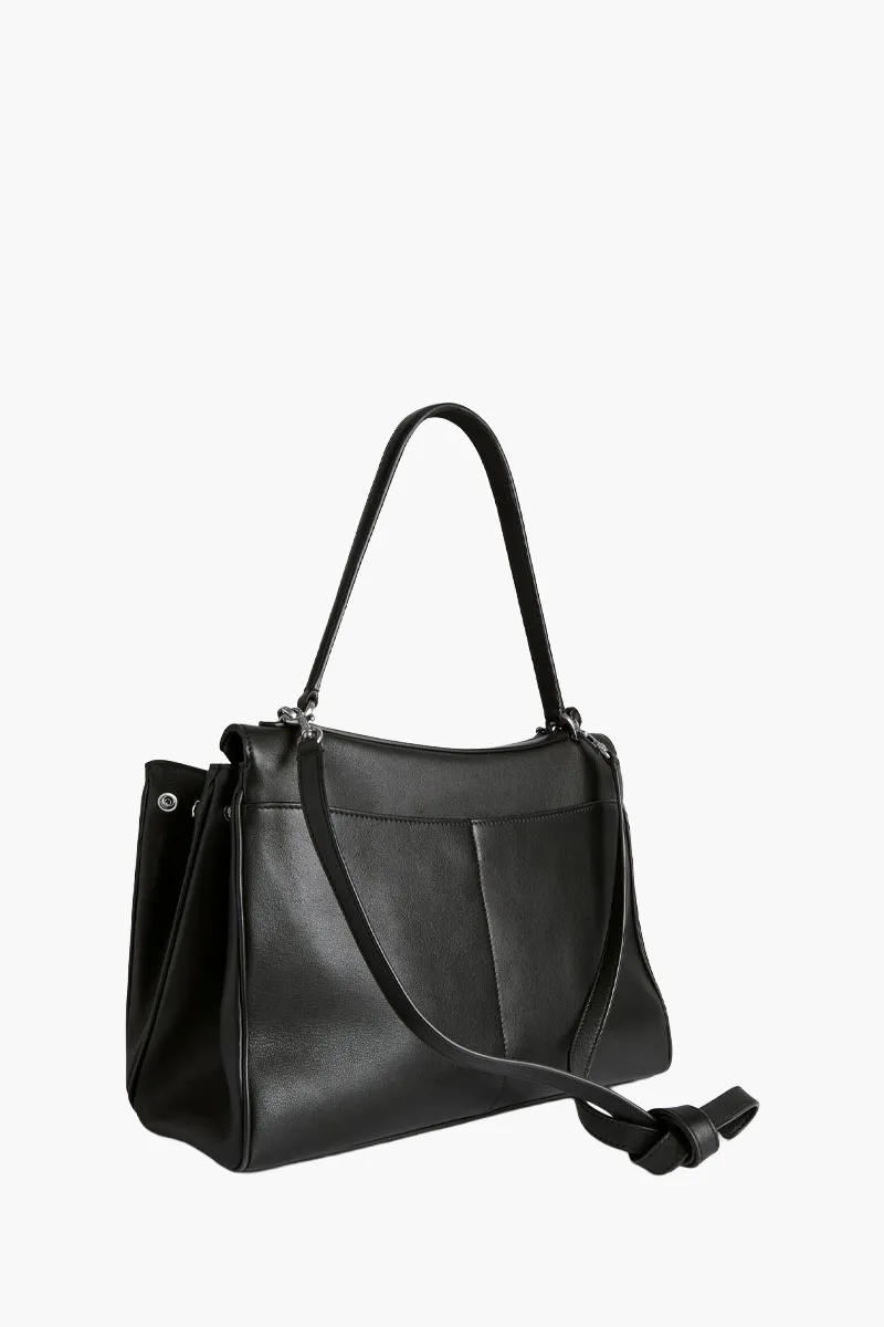 BALENCIAGA Medium Rodeo Handbag in Black Smooth Calfskin SHW 2