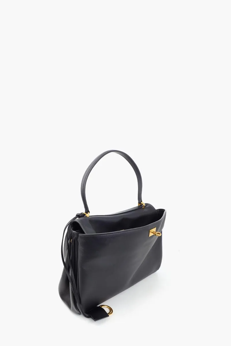 BALENCIAGA Medium Rodeo Handbag in Black Smooth Calfskin 1