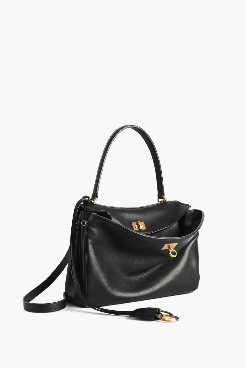 BALENCIAGA Small Rodeo Shoulder Bag in Black Smooth Calfskin GHW 1