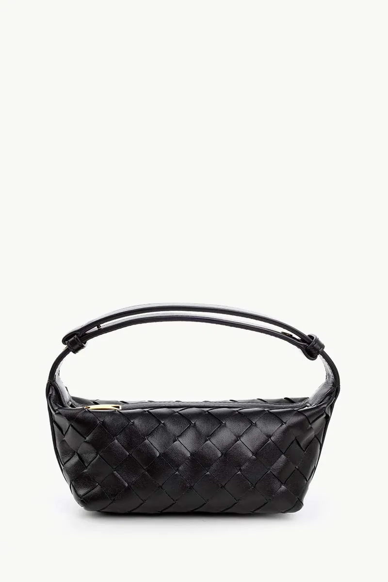 BOTTEGA VENETA Wallace Town Intrecciato Pouch Shoulder Bag in Black GHW Leather 0