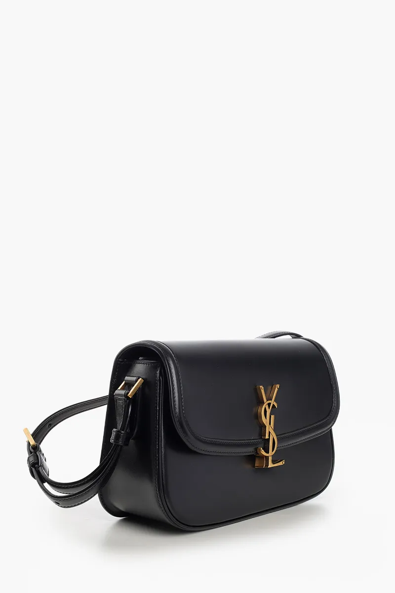 SAINT LAURENT Small Solferino Shoulder Bag in Black Box Leather 1