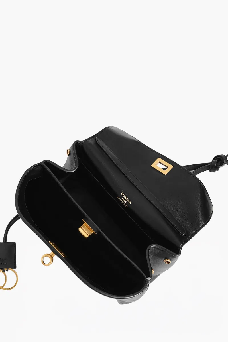 BALENCIAGA Mini Rodeo Handbag in Black Smooth Calfskin GHW 3