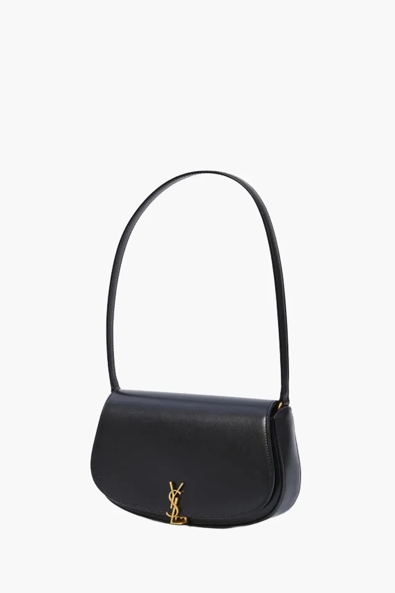 SAINT LAURENT Mini Voltaire Shoulder Bag in Black Box Leather 1
