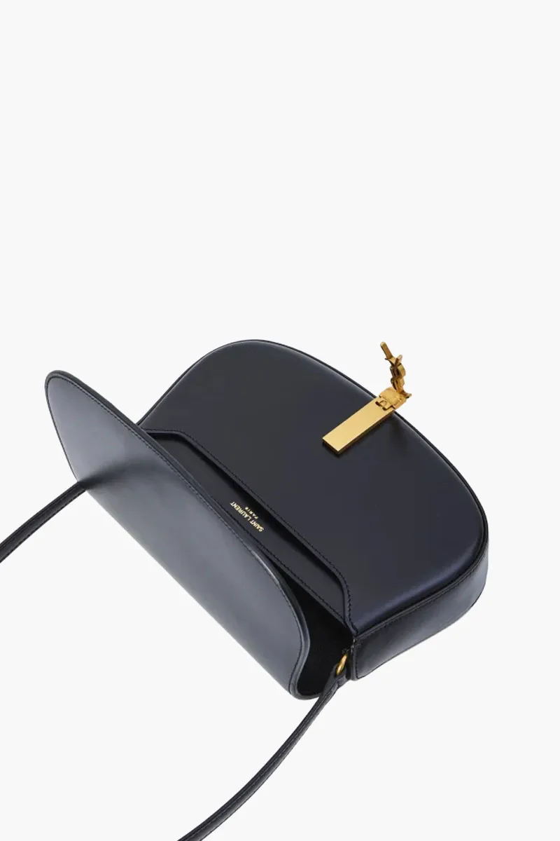 SAINT LAURENT Mini Voltaire Shoulder Bag in Black Box Leather 3
