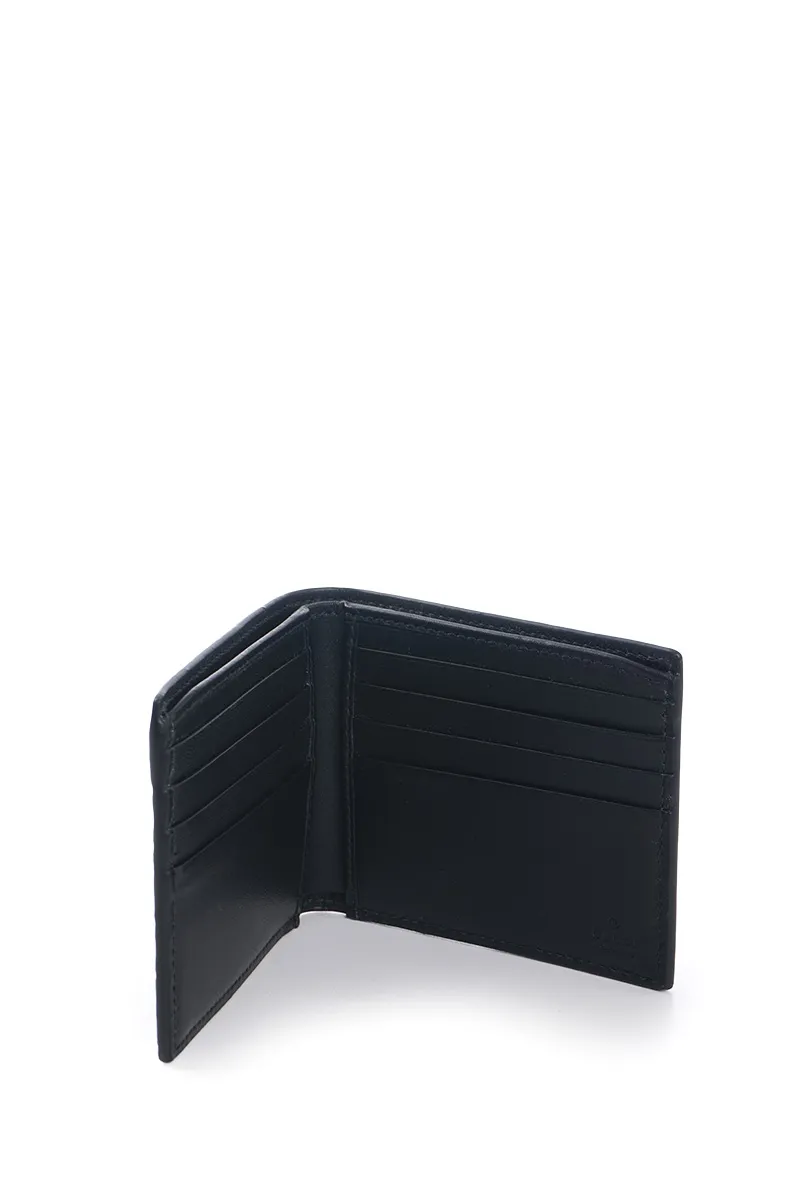 GUCCI GG Emblem Bi-Fold Wallet in Black Leather 2