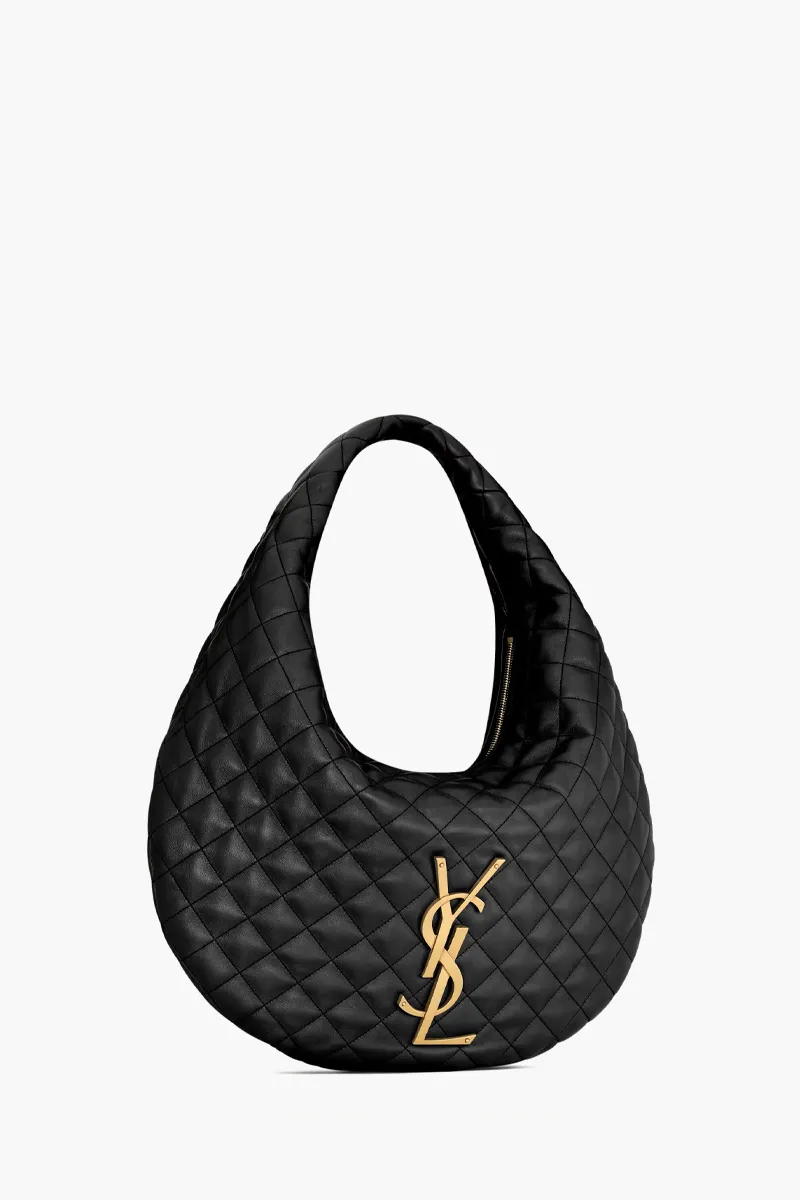 SAINT LAURENT Icare Hobo Bag in Black Quilted Nappa Lambskin Bronze Hardware 1