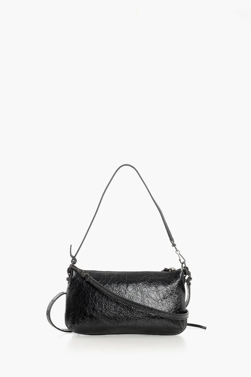 BALENCIAGA Le City Pouch On Strap in Black Arena Lambskin Brass Hardware 2