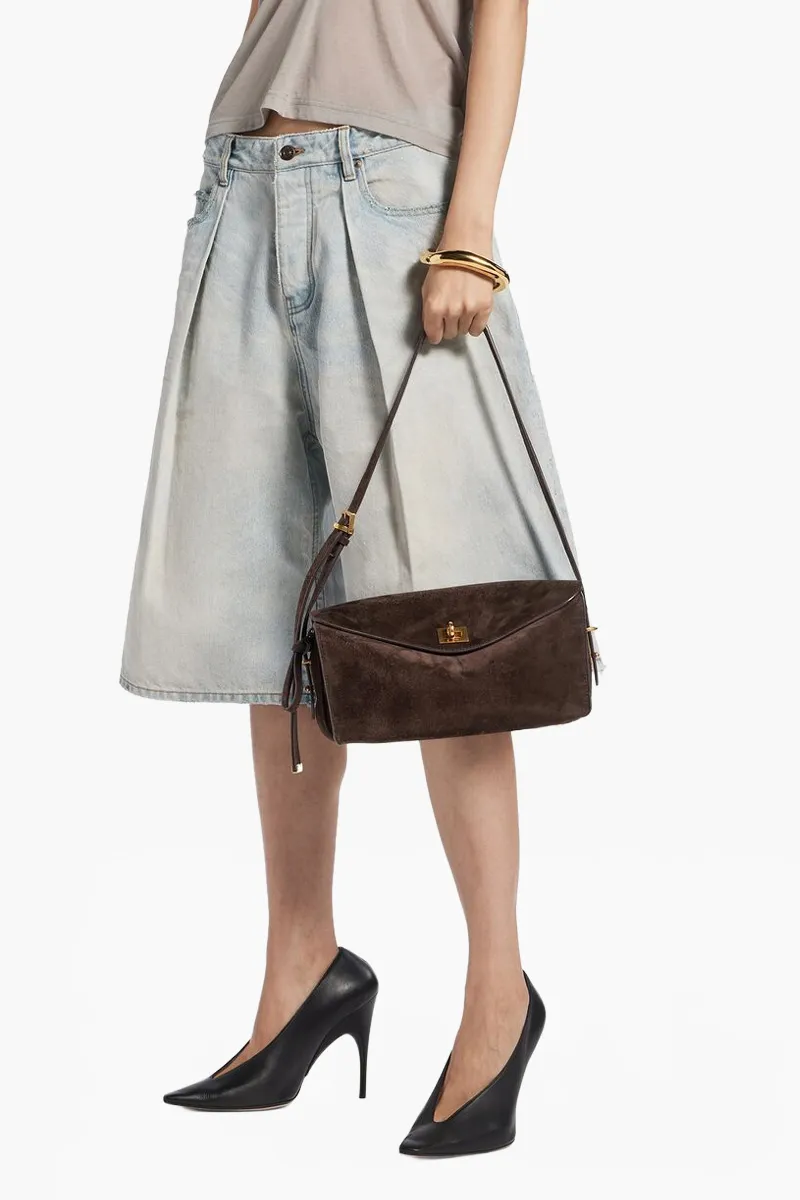 BALENCIAGA Medium Le 7 Shoulder Bag in Mocha Suede Calfskin 4