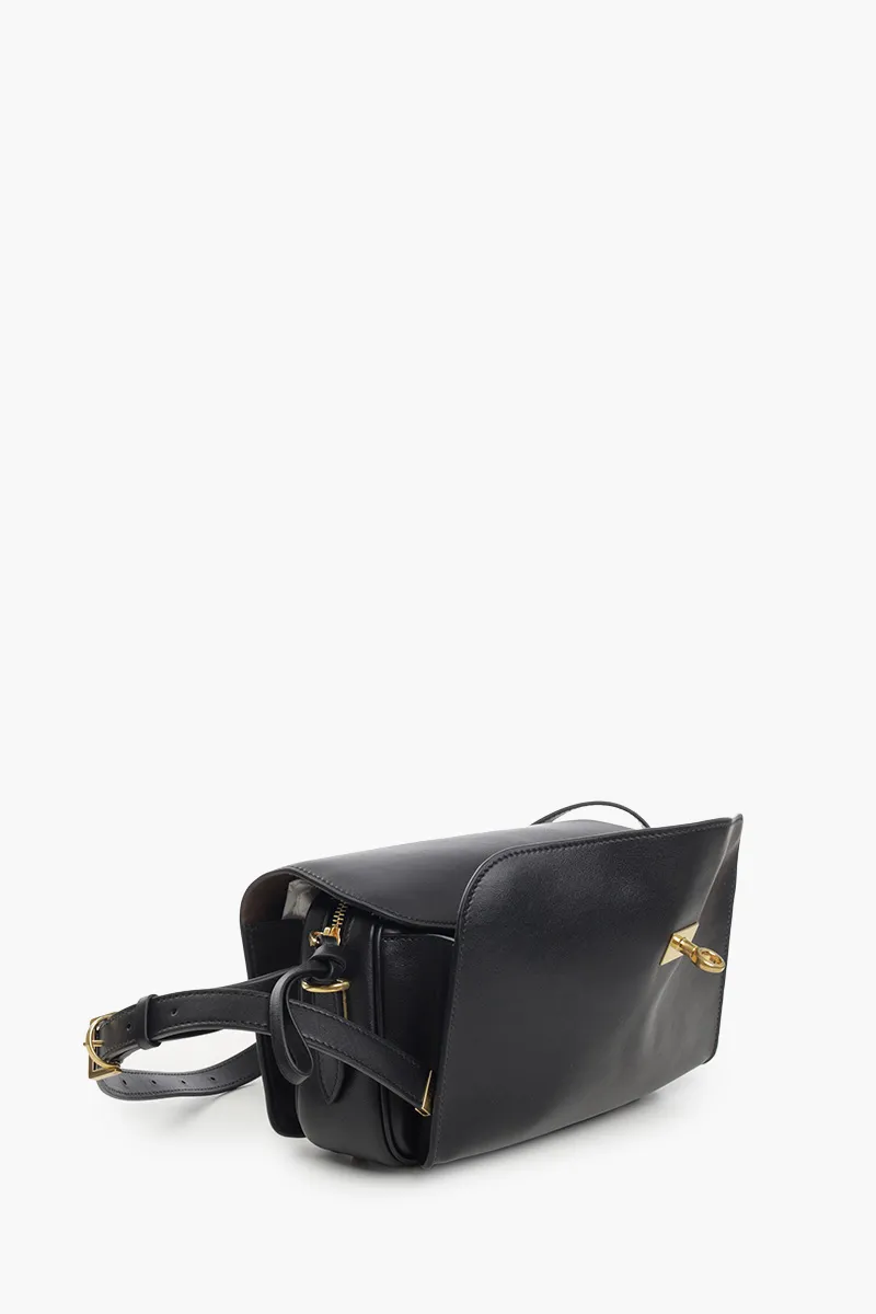BALENCIAGA Medium Le 7 Shoulder Bag in Black Smooth Calfskin GHW 1