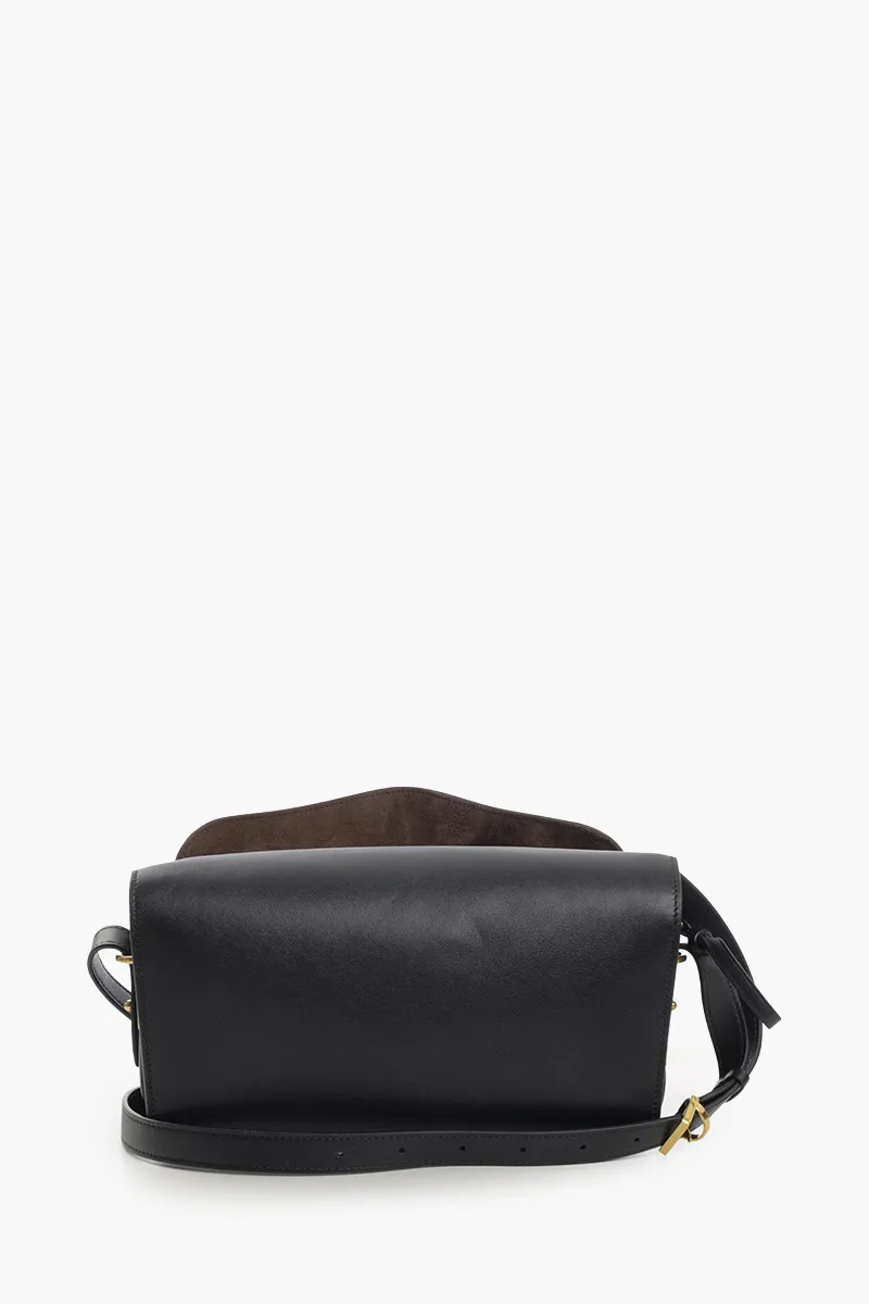 BALENCIAGA Medium Le 7 Shoulder Bag in Black Smooth Calfskin GHW 2