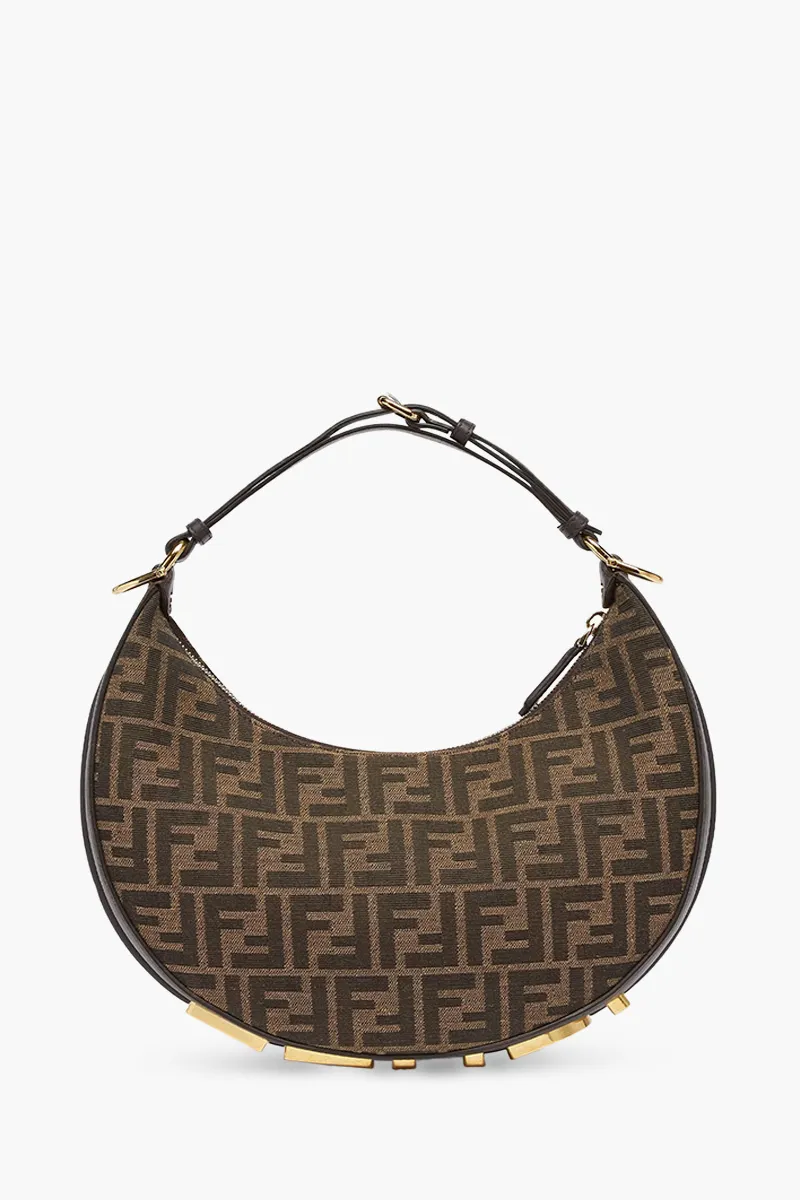 FENDI Small Fendigraphy Hobo Bag in Brown with FF Logo 1