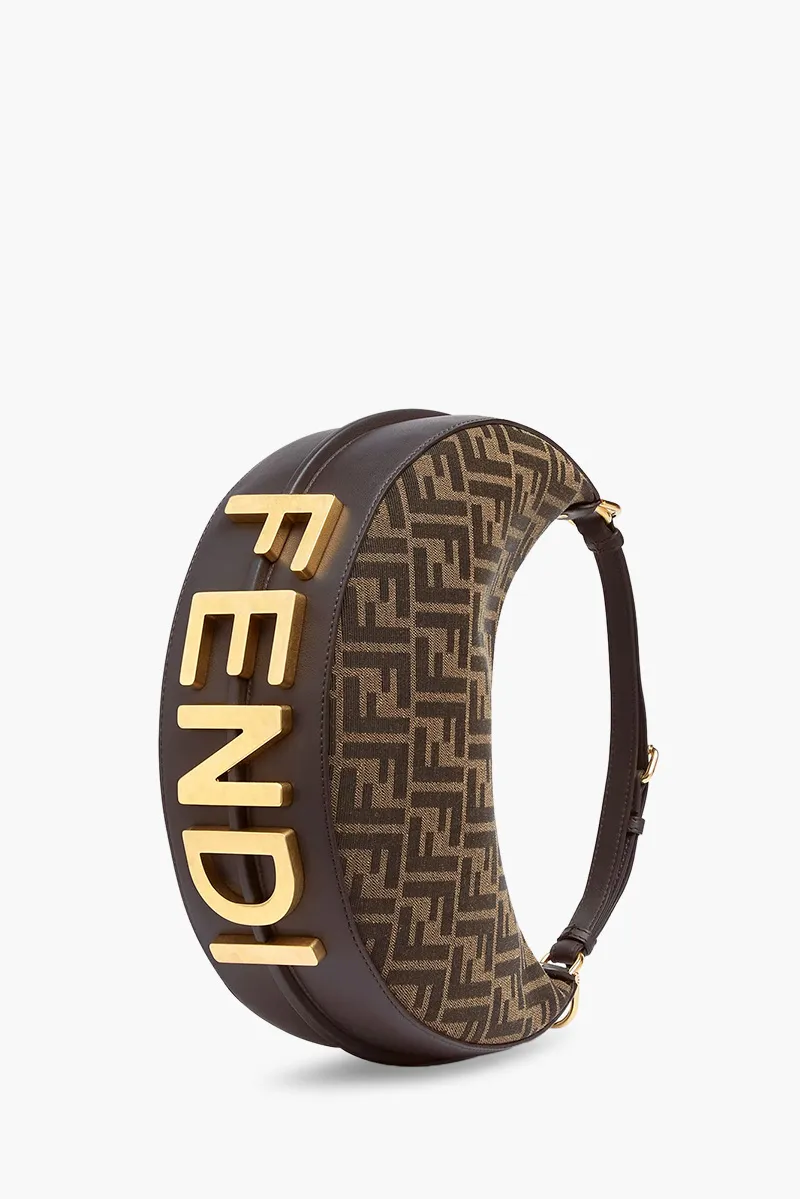 FENDI Small Fendigraphy Hobo Bag in Brown with FF Logo 2