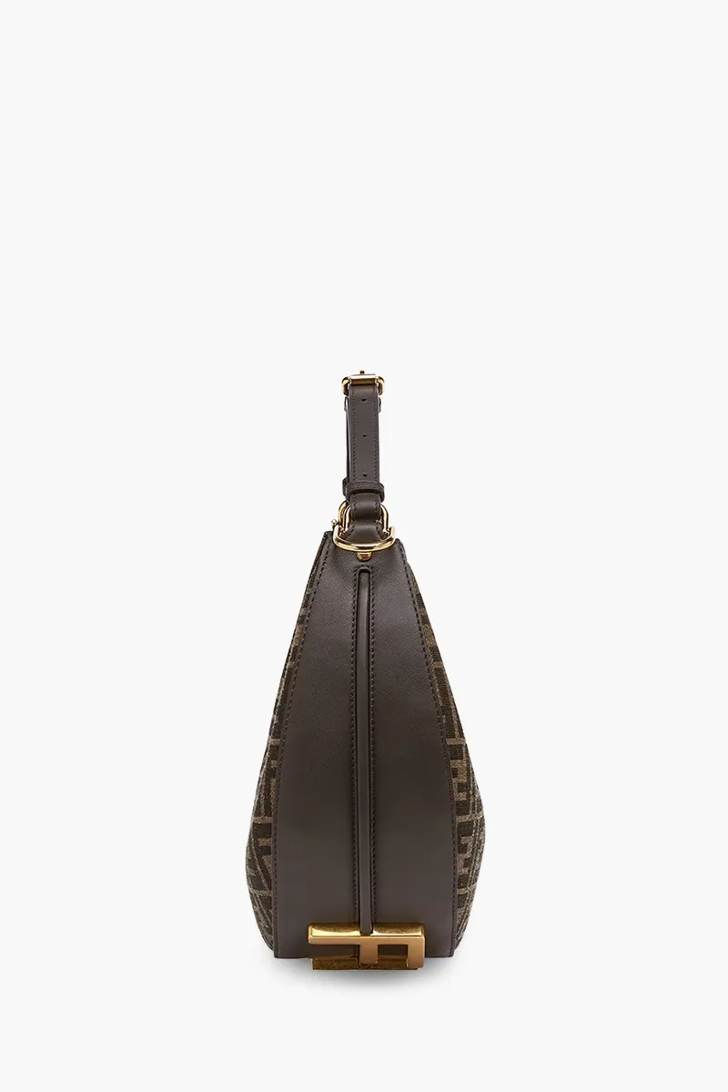 FENDI Small Fendigraphy Hobo Bag in Brown with FF Logo 3