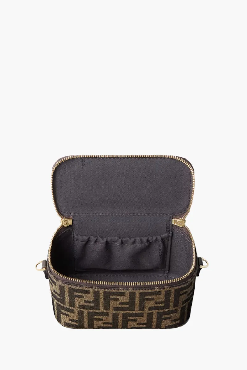 FENDI Mini FF Jacquard Vanity Shoulder Bag in Brown Tobacco 3