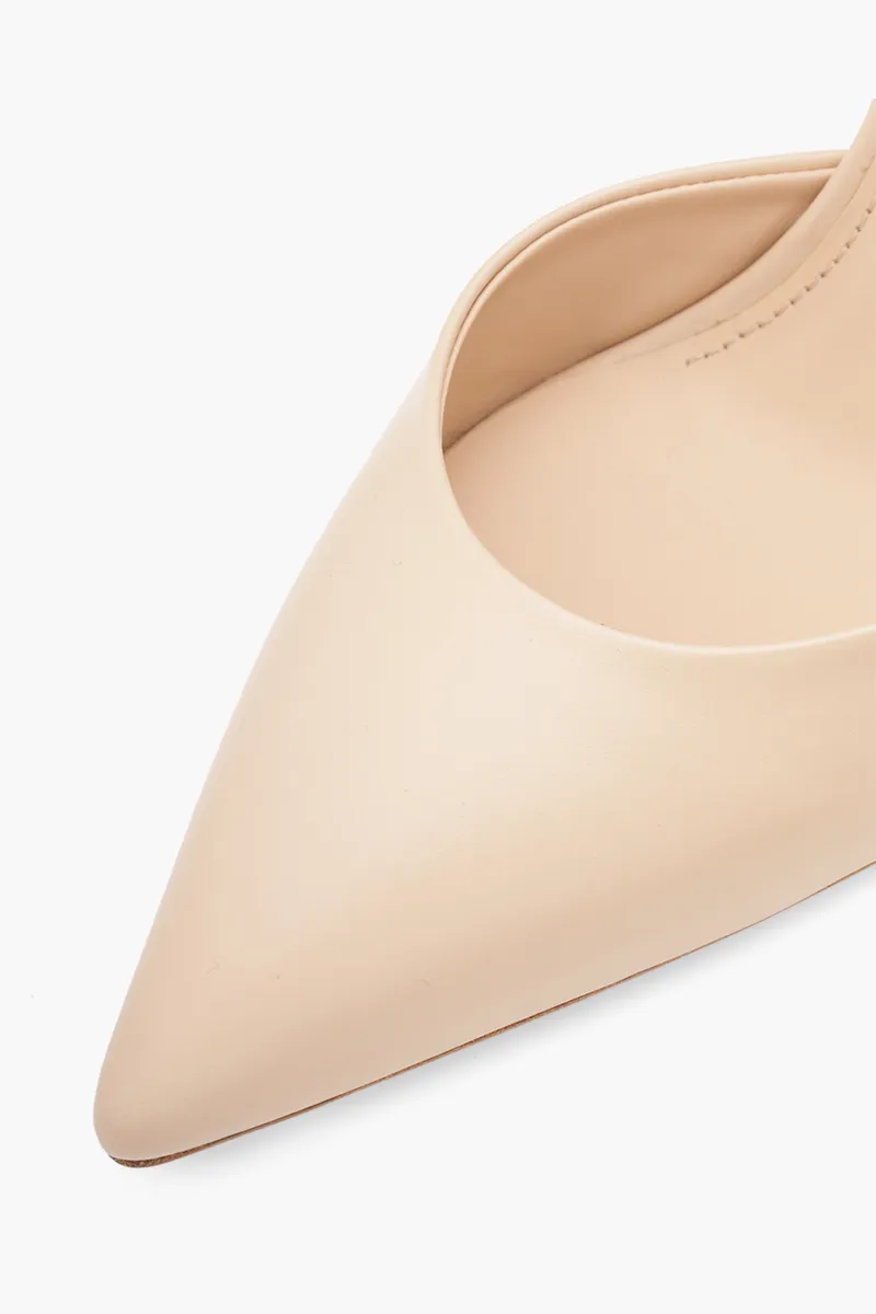 FENDI Women First Slingback Pumps 95mm in Pale Pink Leather with Diagonal F-Shaped Heels 4