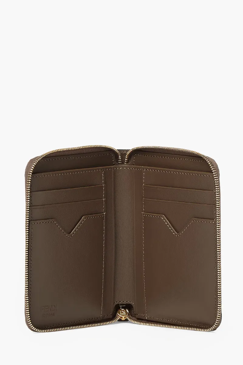 FENDI Medium FF Diamond Zip Around Wallet  Bicolor in Brown Leather 2