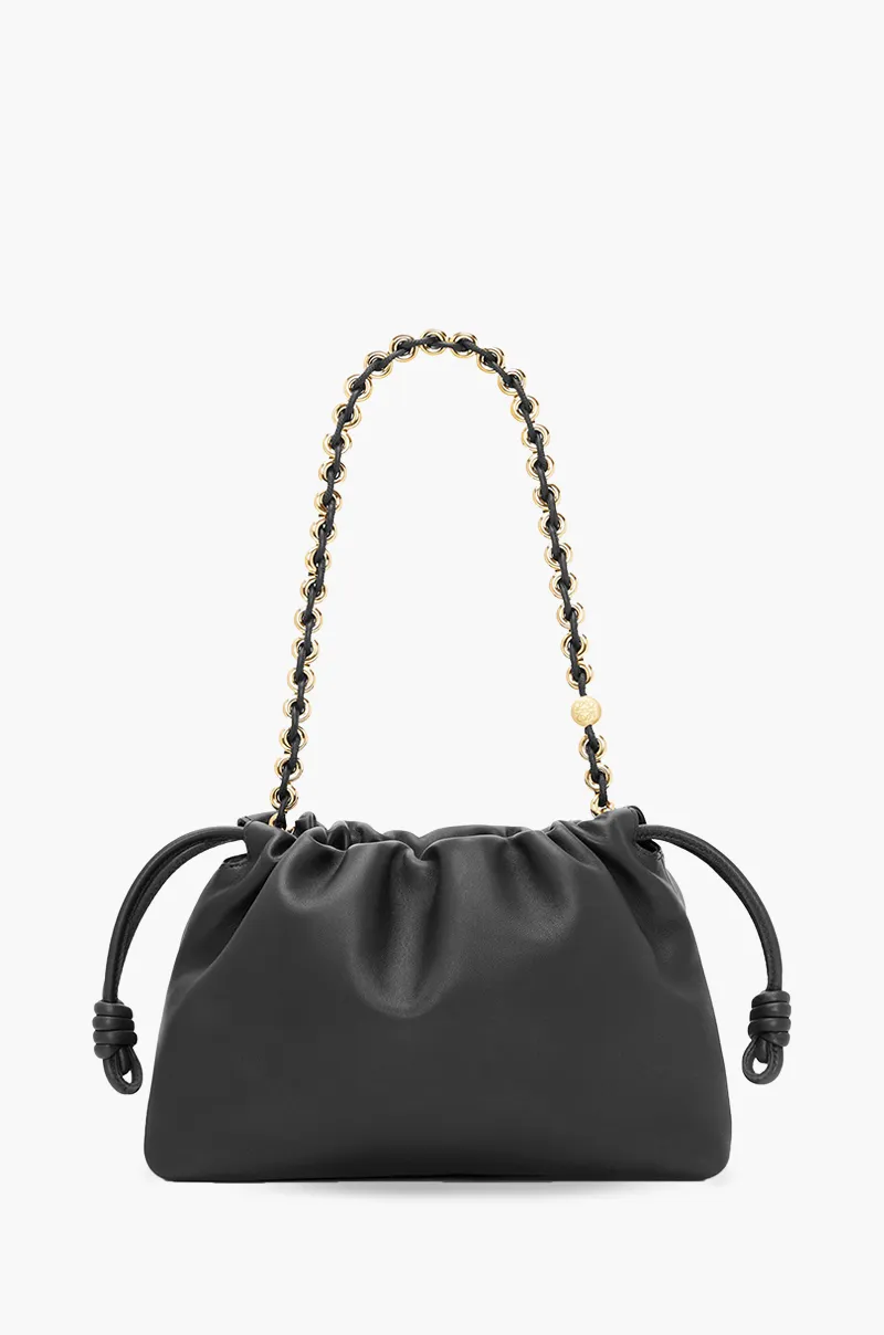 LOEWE Medium Flamenco Purse Bag in Black Mellow Nappa Lambskin 1